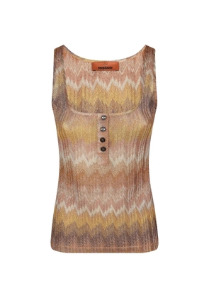 Missoni button patterned tank top - Brown