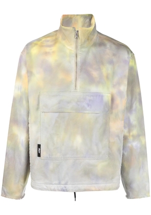 MSGM tie-dye pattern half-zip sweatshirt - Yellow