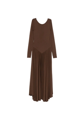 PNK long-sleeve pleated maxi dress - Brown