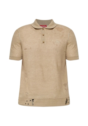 Diesel K-Danny distressed short-sleeve polo shirt - Neutrals