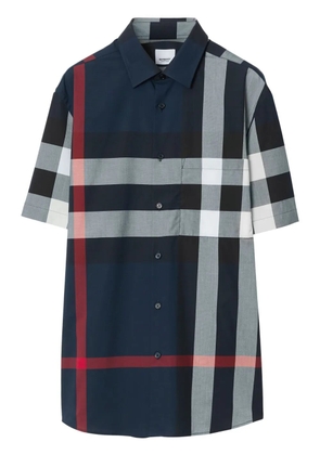 Burberry check-pattern cotton shirt - Blue