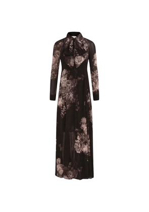 ZIMMERMANN Hypnotic floral bow maxi shirt dress - Black