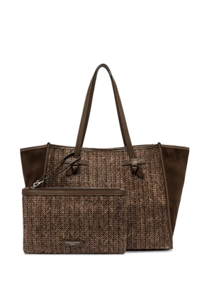 GIANNI CHIARINI Marcella woven-effect tote bag - Brown