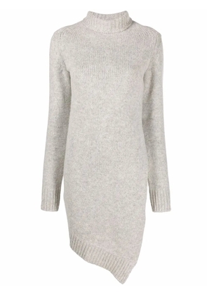 Jil Sander asymmetric roll-neck jumper - Grey