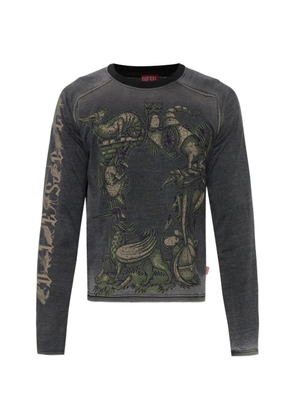 Diesel T-Jori-A long-sleeve graphic T-shirt - Grey
