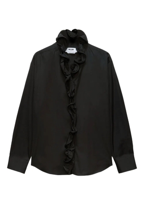 MSGM ruffled collar shirt - Black