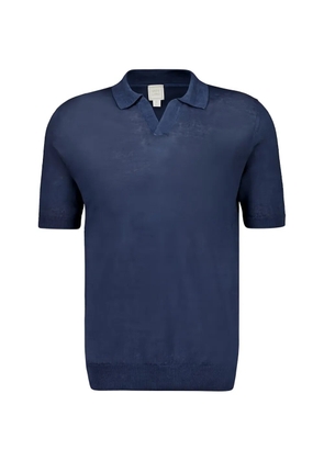 120% Lino Marine V-neck T-shirt - Blue