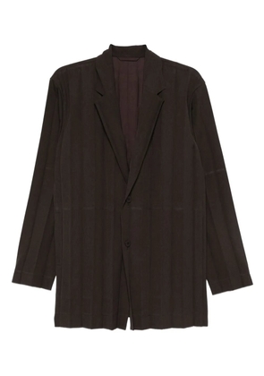 Homme Plissé Issey Miyake pleated single-breasted blazer - Brown