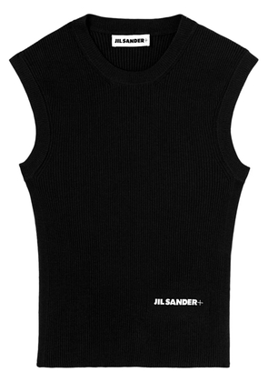 Jil Sander logo-print cotton vest top - Black