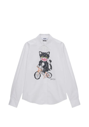 MSGM cat-print shirt - White