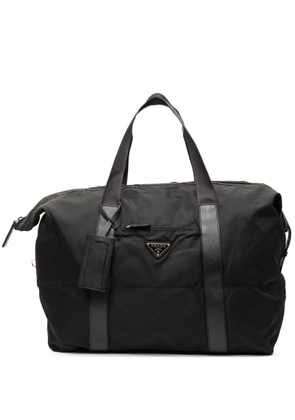 Prada Pre-Owned 2013-2026 Saffiano Trimmed Tessuto travel bag - Black