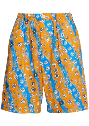 Marni wave daisy-print shorts - Orange