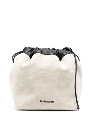 Jil Sander logo-print bucket bag - Neutrals