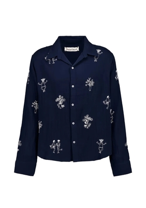 Baziszt embroidered button-up shirt - Blue