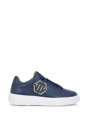 Philipp Plein hexagon leather sneakers - Blue