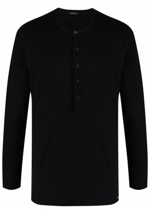 TOM FORD round-neck Henley T-shirt - Black