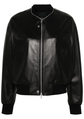 Jil Sander leather bomber jacket - Black