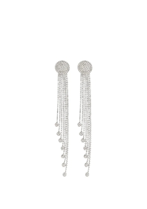 Alessandra Rich embellished tassel earrings - Silver