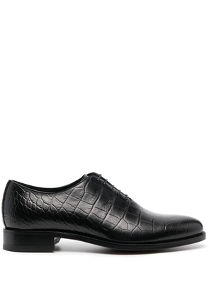Scarosso crocodile-effect lace-up shoes - Black