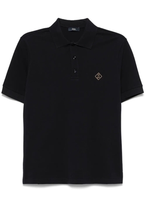 Herno embroidered-logo polo shirt - Blue