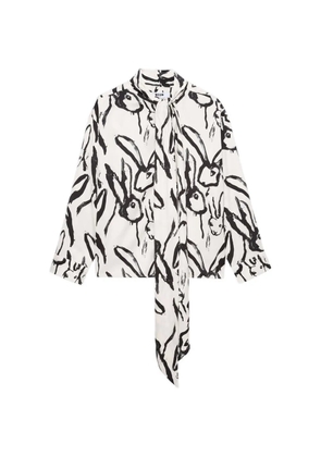 MSGM tie print SHIRT - White