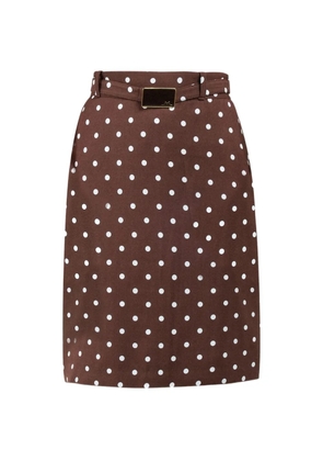 Rowen Rose polka-dots belted midi skirt - Brown