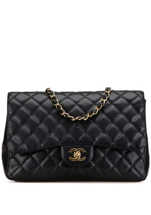 CHANEL Pre-Owned 2008-2009 Jumbo Classic Caviar Single Flap shoulder bag - Black