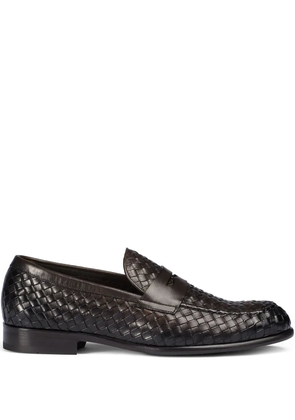 Doucal's woven leather loafers - Brown
