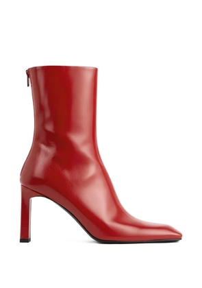 TOTEME glossy square-toe boots - Red