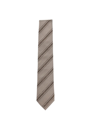 Brunello Cucinelli striped-pattern tie - Neutrals