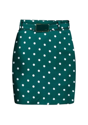Rowen Rose polka-dots belted mini skirt - Green