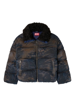 Diesel quilted trimmed-collar padded jacket - Black