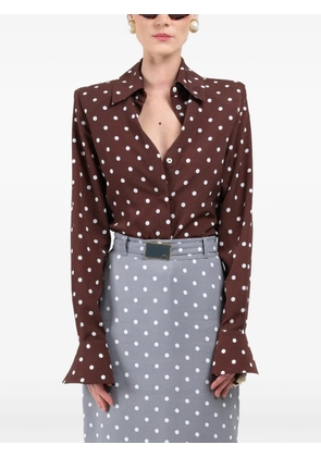 Rowen Rose polka-dot signature shirt - Brown