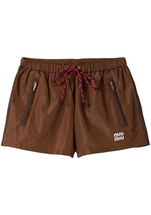 Miu Miu technical-fabric shorts - Brown