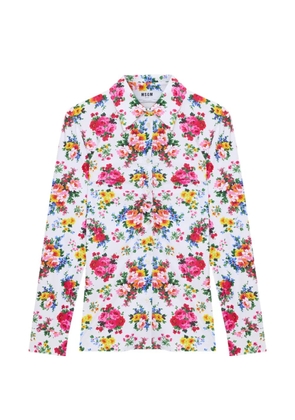 MSGM floral-pattern shirt - White