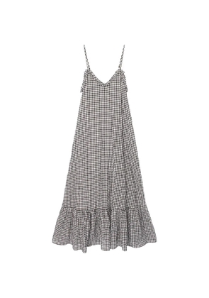 Xirena Taytum checked ruffled midi dress - Black