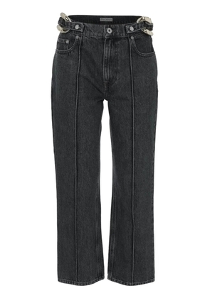 JW Anderson chain-detail straight leg cropped jeans - Black