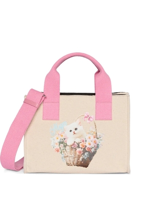 MSGM Floral print handles tote bag - Neutrals