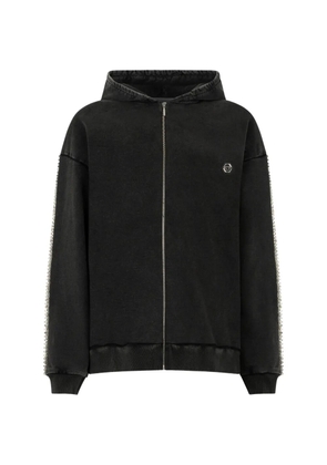 Philipp Plein strass zip hoodie - Black