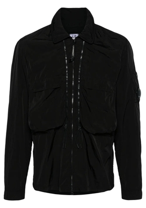 C.P. Company Lens-detail hooded shirt jacket - Black
