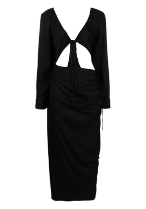 Christopher Esber cut-out long-sleeved dress - Black