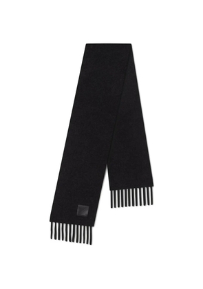 Nanushka Fluff narrow fringe scarf - Black