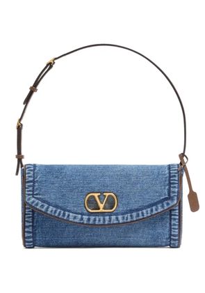 Valentino Garavani small DeVain denim shoulder bag - Blue