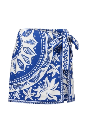 FARM Rio Ocean scarf mini skirt - Blue
