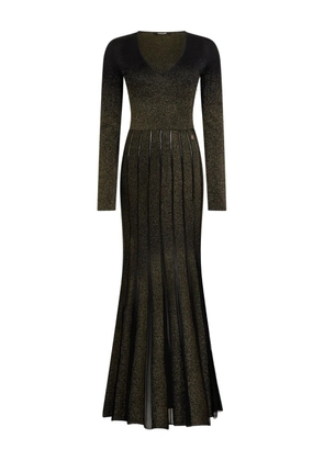Roberto Cavalli pleated V-neck dress - Black
