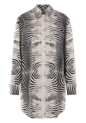 Roberto Cavalli zebra-print shirtdress - White