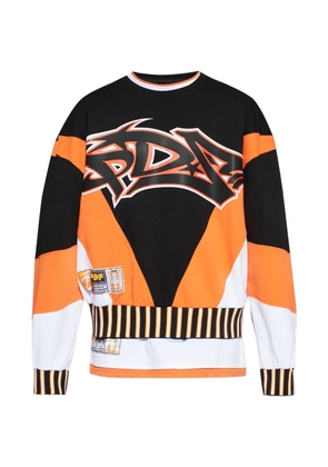 PDF striped graphic-print sweatshirt - Black