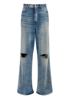MM6 Maison Margiela ripped wide-leg jeans - Blue