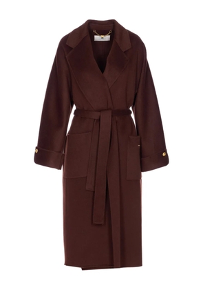 Elisabetta Franchi wool trench coat - Brown
