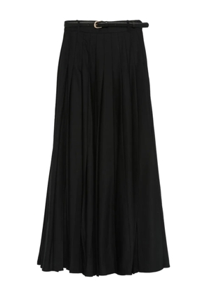 Self-Portrait pleated belted skirt - Black